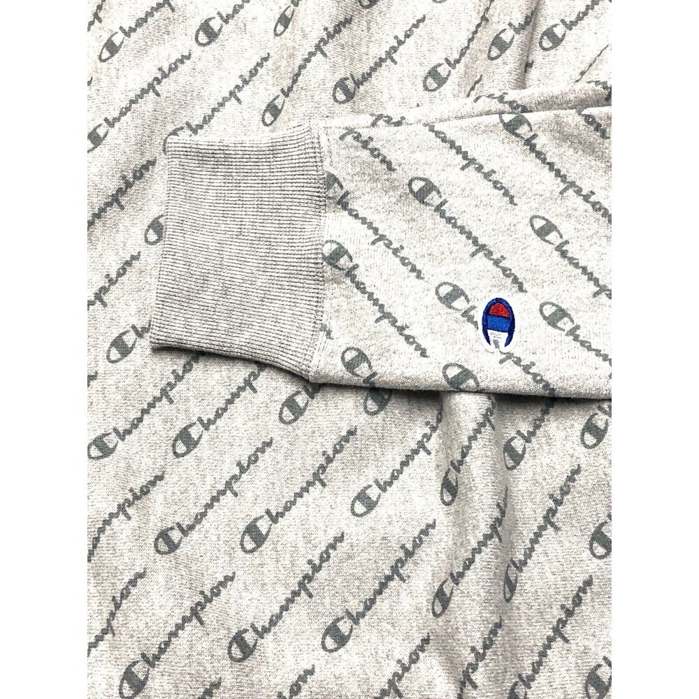 Champion Womens Reverse Weave Crew Sweatshirt Sz L Spellout Diagonal Script Lrg - Picture 2 of 5